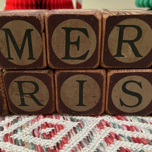 Rustic Merry Christmas Wooden Blocks - Picture 4 of 8